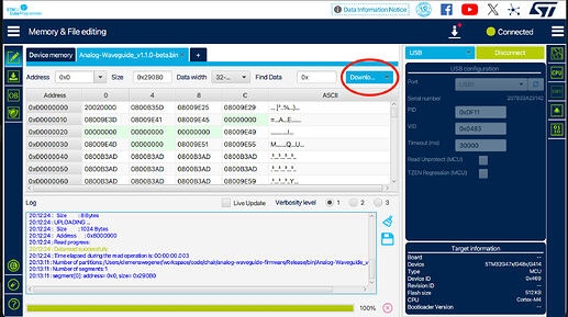 choose firmware file and press download